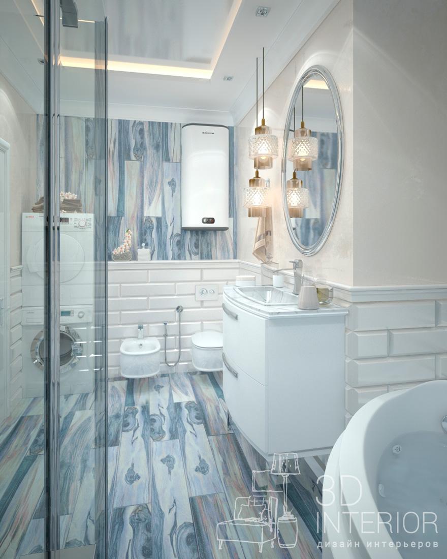 дизайн светлой ванной в классическом стиле