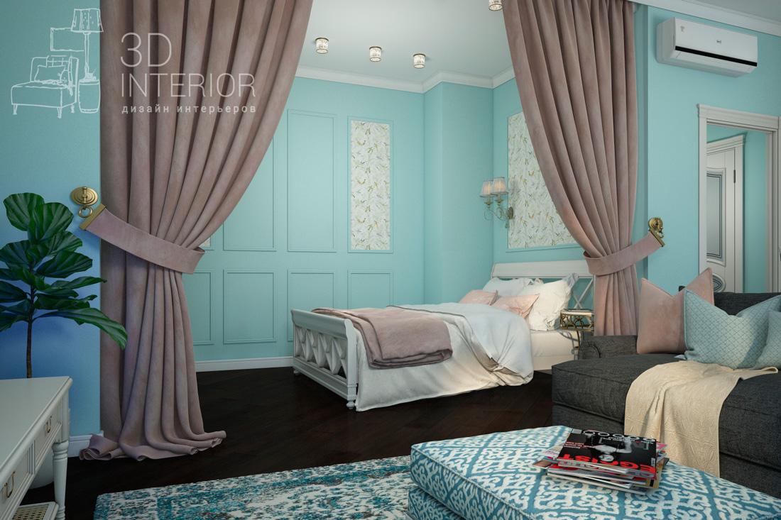 дизайн спальни в классическом стиле и светлых тонах